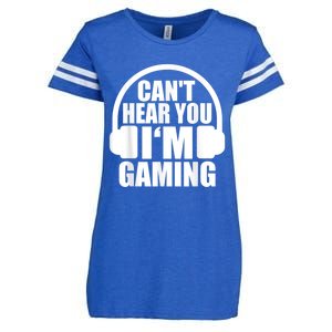 Cant Hear You Im Gaming Headset Video Games Gamer Enza Ladies Jersey Football T-Shirt