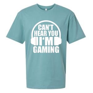 Cant Hear You Im Gaming Headset Video Games Gamer Sueded Cloud Jersey T-Shirt