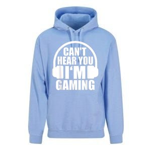 Cant Hear You Im Gaming Headset Video Games Gamer Unisex Surf Hoodie