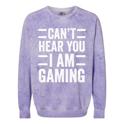 CanT Hear You I Am Gaming Funny Sarcastic Video Games Gamer Gift Colorblast Crewneck Sweatshirt