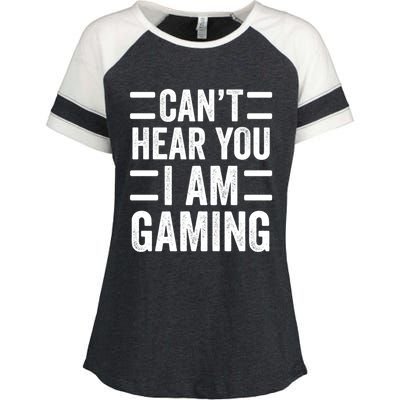 CanT Hear You I Am Gaming Funny Sarcastic Video Games Gamer Gift Enza Ladies Jersey Colorblock Tee