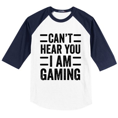 CanT Hear You I Am Gaming Funny Sarcastic Video Games Gamer Gift Baseball Sleeve Shirt