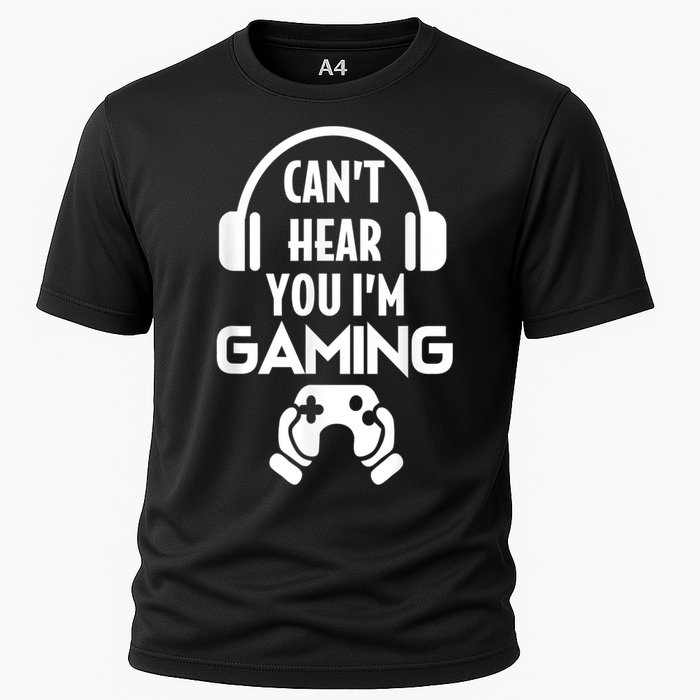 Cant Hear You Im Gaming Video Gamer Headset Cooling Performance Crew T-Shirt