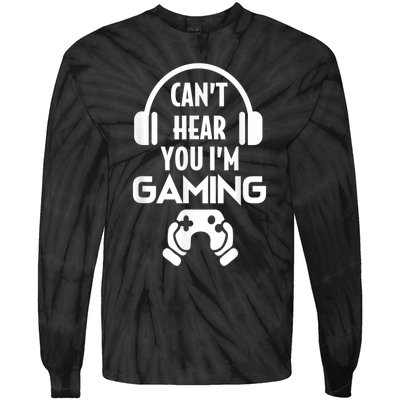 Cant Hear You Im Gaming Video Gamer Headset Tie-Dye Long Sleeve Shirt