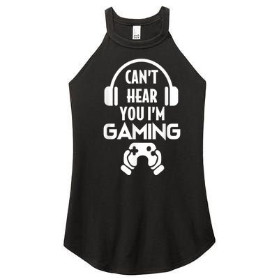 Cant Hear You Im Gaming Video Gamer Headset Women’s Perfect Tri Rocker Tank