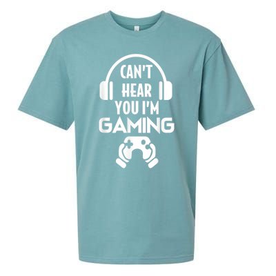 Cant Hear You Im Gaming Video Gamer Headset Sueded Cloud Jersey T-Shirt