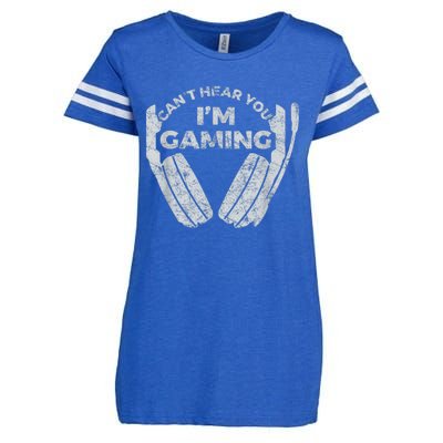 Cant Hear You Im Gaming Funny Video Games Gamer Gift Enza Ladies Jersey Football T-Shirt