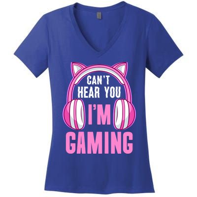 Cant Hear You Gaming Gamer Gift Women's V-Neck T-Shirt