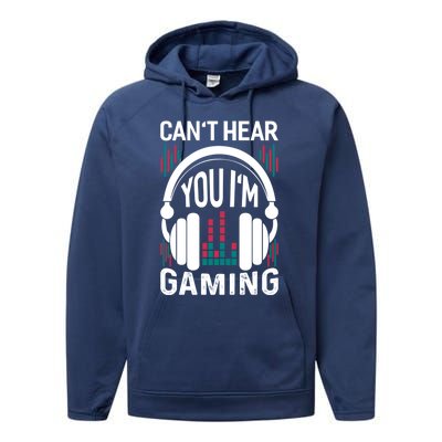 Cant Hear You Im Gaming Headset Gamer Gift Performance Fleece Hoodie