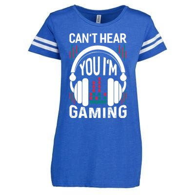 Cant Hear You Im Gaming Headset Gamer Gift Enza Ladies Jersey Football T-Shirt