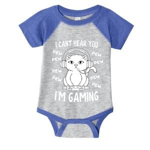 CanT Hear You IM Gaming Meow Video Gamer Nerd I Gamer Cat Gift Infant Baby Jersey Bodysuit