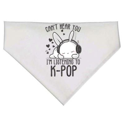 CanT Hear You IM Listening Kpop Rabbit Kpop Merchandise USA-Made Doggie Bandana