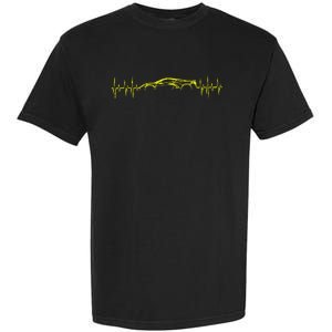 C8 Heartbeat Yellow Supercar Ekg Sports Car Heart Rate Garment-Dyed Heavyweight T-Shirt