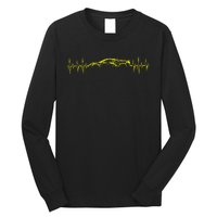 C8 Heartbeat Yellow Supercar Ekg Sports Car Heart Rate Long Sleeve Shirt