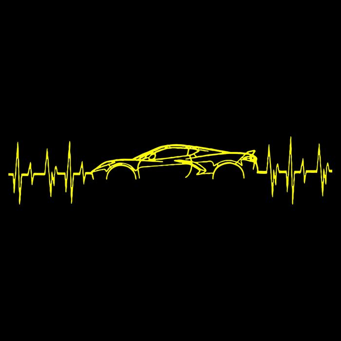 C8 Heartbeat Yellow Supercar Ekg Sports Car Heart Rate Impact Tech Backpack