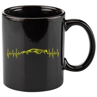 C8 Heartbeat Yellow Supercar Ekg Sports Car Heart Rate 11oz C Handle Ceramic Mug
