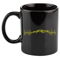 C8 Heartbeat Yellow Supercar Ekg Sports Car Heart Rate 11oz C Handle Ceramic Mug