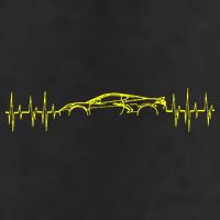 C8 Heartbeat Yellow Supercar Ekg Sports Car Heart Rate 11oz C Handle Ceramic Mug