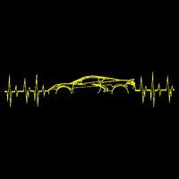 C8 Heartbeat Yellow Supercar Ekg Sports Car Heart Rate 16 in Basic Backpack