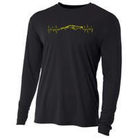 C8 Heartbeat Yellow Supercar Ekg Sports Car Heart Rate Cooling Performance Long Sleeve Crew