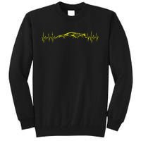 C8 Heartbeat Yellow Supercar Ekg Sports Car Heart Rate Tall Sweatshirt