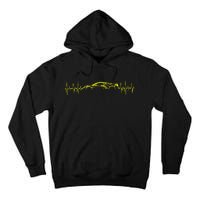 C8 Heartbeat Yellow Supercar Ekg Sports Car Heart Rate Tall Hoodie