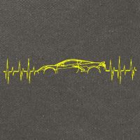 C8 Heartbeat Yellow Supercar Ekg Sports Car Heart Rate Cotton Canvas Backpack