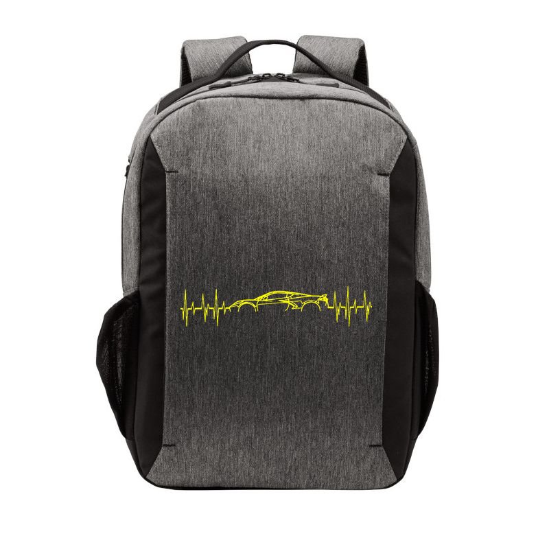 C8 Heartbeat Yellow Supercar Ekg Sports Car Heart Rate Vector Backpack