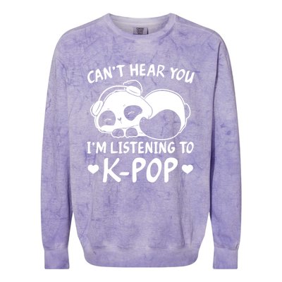 CanT Hear You IM Listening Kpop Rabbit Kpop Merchandise Colorblast Crewneck Sweatshirt