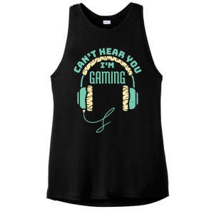 Can't Hear You I'm Gaming Computer and Video Games Ladies PosiCharge Tri-Blend Wicking Tank