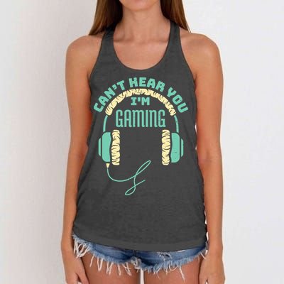 Can't Hear You I'm Gaming Computer and Video Games Women's Knotted Racerback Tank