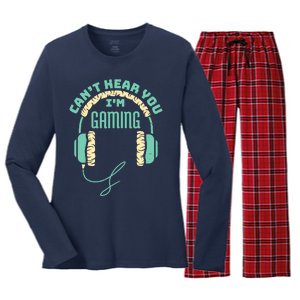 Can't Hear You I'm Gaming Computer and Video Games Women's Long Sleeve Flannel Pajama Set 