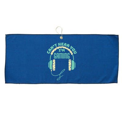 Can't Hear You I'm Gaming Computer and Video Games Large Microfiber Waffle Golf Towel