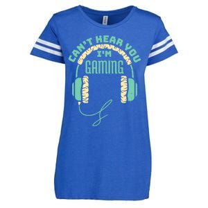 Can't Hear You I'm Gaming Computer and Video Games Enza Ladies Jersey Football T-Shirt