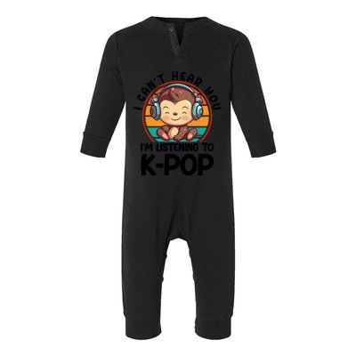 CanT Hear You IM Listening Kpop Merchandise Monkey Gift Infant Fleece One Piece