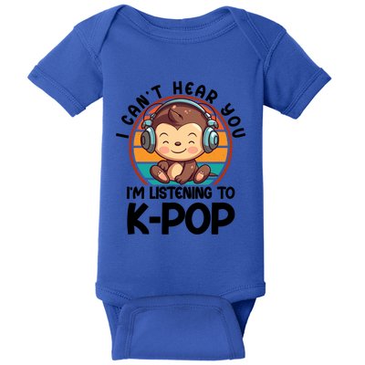 CanT Hear You IM Listening Kpop Merchandise Monkey Gift Baby Bodysuit