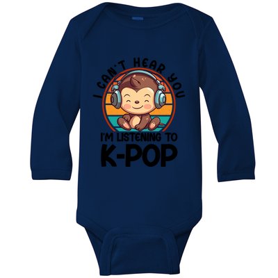 CanT Hear You IM Listening Kpop Merchandise Monkey Gift Baby Long Sleeve Bodysuit