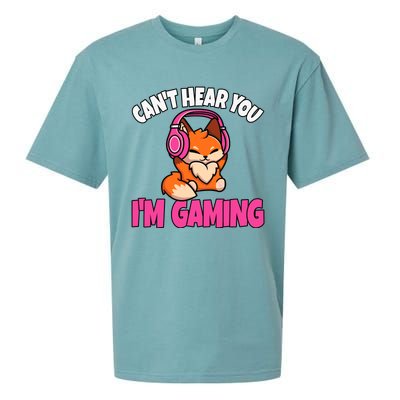 CanT Hear You IM Gaming Video Gaming Cute Gamer Girl Sueded Cloud Jersey T-Shirt