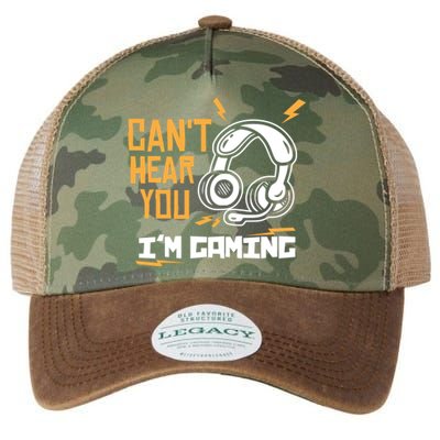 Can't Hear You I'm Gaming Cute Gift Funny Video Gamer Gift Legacy Tie Dye Trucker Hat