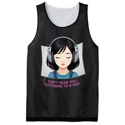 CanT Hear You Listening To Kpop Cute Kpop Headphones Mesh Reversible Basketball Jersey Tank