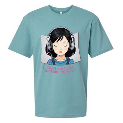 CanT Hear You Listening To Kpop Cute Kpop Headphones Sueded Cloud Jersey T-Shirt