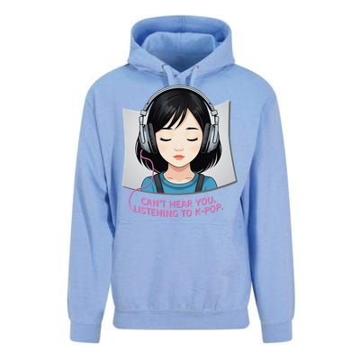 CanT Hear You Listening To Kpop Cute Kpop Headphones Unisex Surf Hoodie