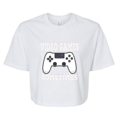 Can't Hear You I'm Gaming Funny Gamer Quote Gift Headset Great Gift Bella+Canvas Jersey Crop Tee