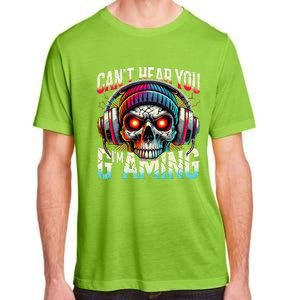 CanT Hear You Gaming Skull Headset Game Lovers Graphic Adult ChromaSoft Performance T-Shirt