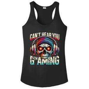 CanT Hear You Gaming Skull Headset Game Lovers Graphic Ladies PosiCharge Competitor Racerback Tank