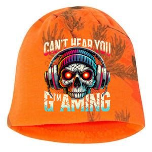 CanT Hear You Gaming Skull Headset Game Lovers Graphic Kati - Camo Knit Beanie