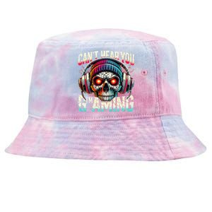 CanT Hear You Gaming Skull Headset Game Lovers Graphic Tie-Dyed Bucket Hat