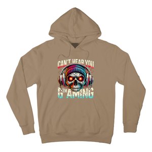 CanT Hear You Gaming Skull Headset Game Lovers Graphic Hoodie