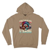 CanT Hear You Gaming Skull Headset Game Lovers Graphic Hoodie