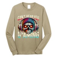 CanT Hear You Gaming Skull Headset Game Lovers Graphic Long Sleeve Shirt